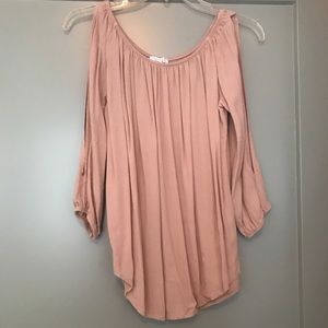 Blush over the shoulder top